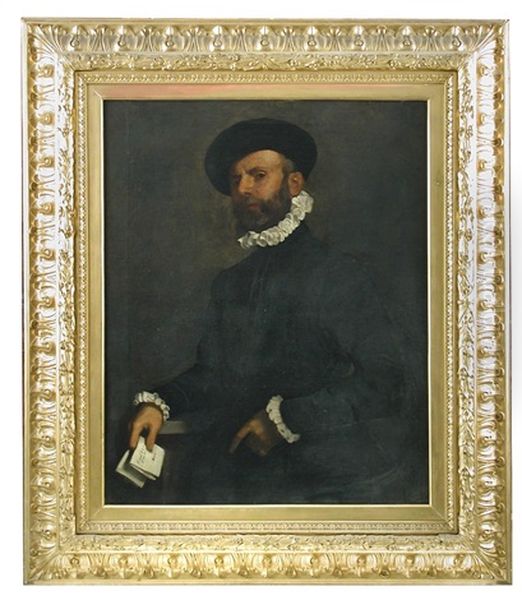 Portrait Of A Bearded Man Holding A Letter ('l'avvocato') Oil Painting by Giovanni Battista Moroni