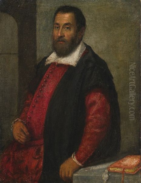 Portrait Of A Man, Said To Be Jacopo Foscarini, Podesta Of Padua (1523-1603) Oil Painting by Giovanni Battista Moroni