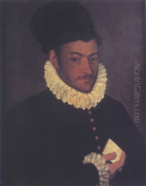 Portrait De Gentilhomme, Une Lettre A La Main Oil Painting by Giovanni Battista Moroni