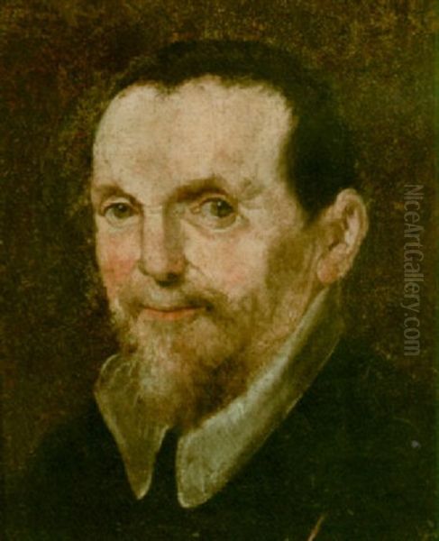 A Portrait Of A Bearded Man Oil Painting by Giovanni Battista Moroni