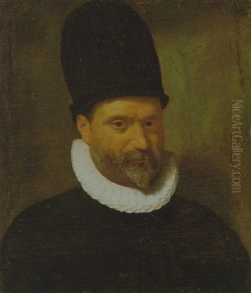 Ritratto Maschile Con Cappello Oil Painting by Giovanni Battista Moroni