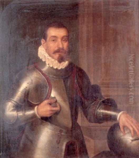 Portraet Af Adelig Mand I Rustning by Giovanni Battista Moroni