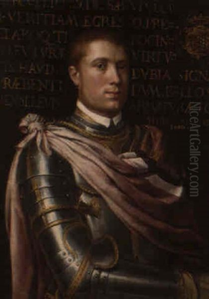 Portrait D'homme (carlo Gonzague D'este?) Oil Painting by Giovanni Battista Moroni