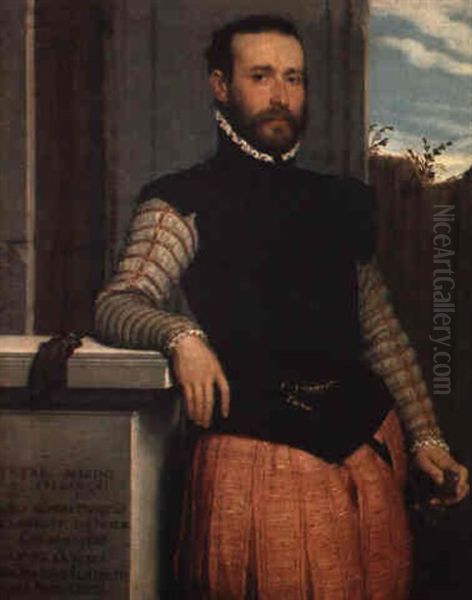 Portrait De Prospero Alessandri Oil Painting by Giovanni Battista Moroni