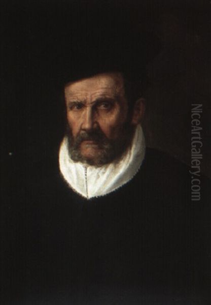 Portrait Of A Bearded Man Oil Painting by Giovanni Battista Moroni