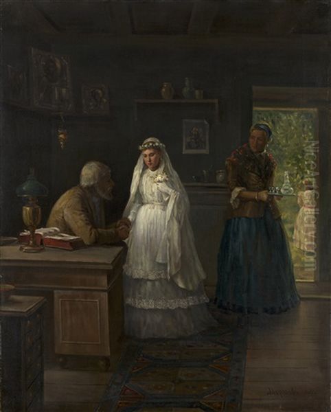 Before The Wedding Oil Painting by Aleksndr Ivanovich Morozov