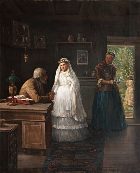 Before The Wedding Oil Painting by Aleksndr Ivanovich Morozov