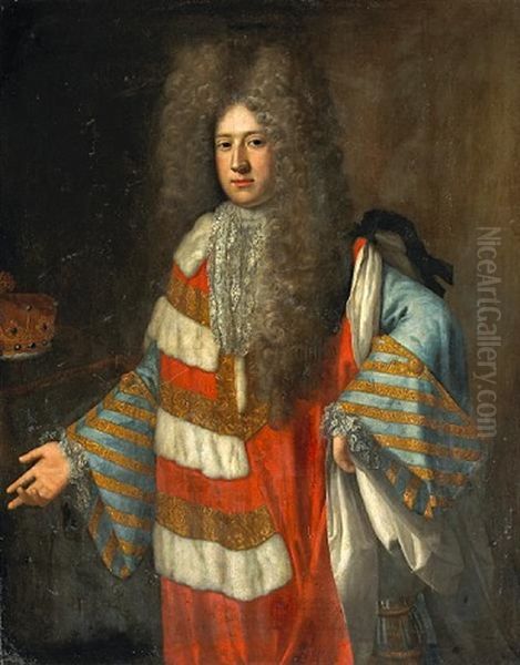 A Portrait Of Roger Boyle, 2nd Earl Of Orrery, Standing Oil Painting by Garret Morphey