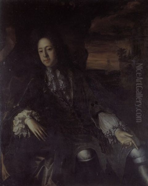 Portrait Of A Gentleman (arthur Chichester, 3rd Earl Of Donegal?) Oil Painting by Garret Morphey