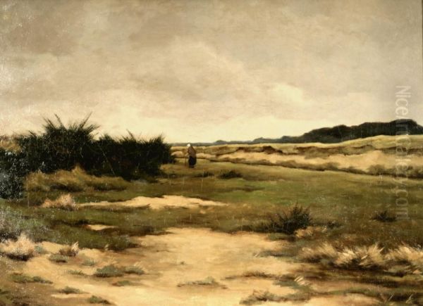 Landschap. Gesigneerd Oil Painting by Willem Gerardus Bieschel