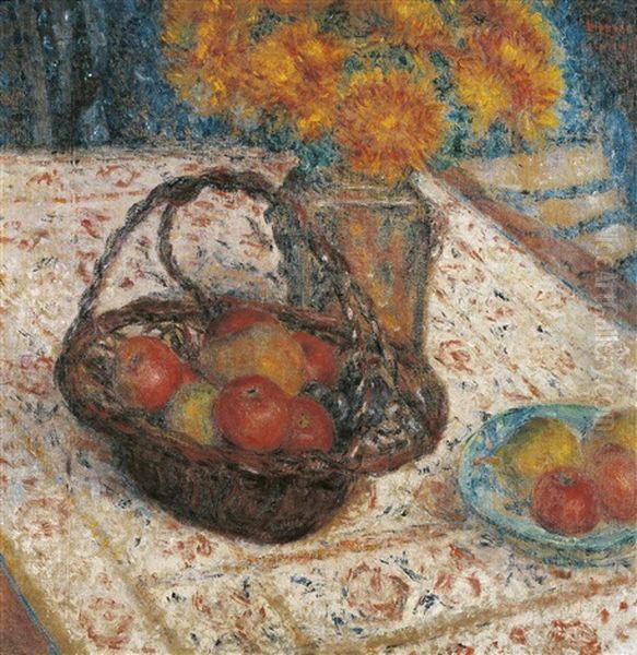 Le Panier De Pommes Oil Painting by George Morren