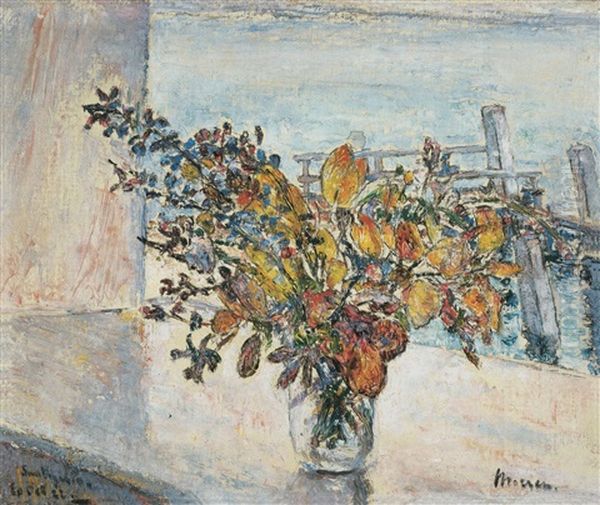 Bouquet Oil Painting by George Morren