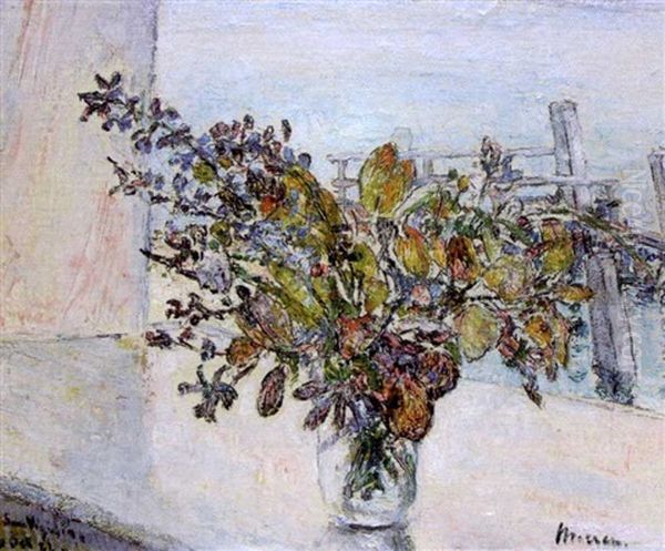 Vase De Fleurs Champetres Oil Painting by George Morren