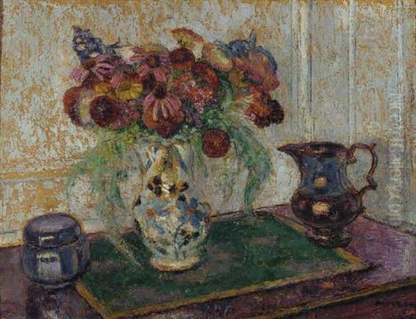 Bouquet Au Tapis Vert Oil Painting by George Morren