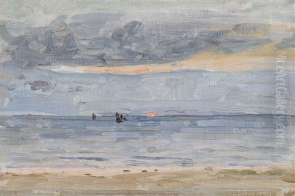 Coucher De Soleil, Manche (channel Coast) Oil Painting by James Wilson Morrice