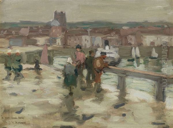 Scene In Dieppe (scene In Brittany) Oil Painting by James Wilson Morrice