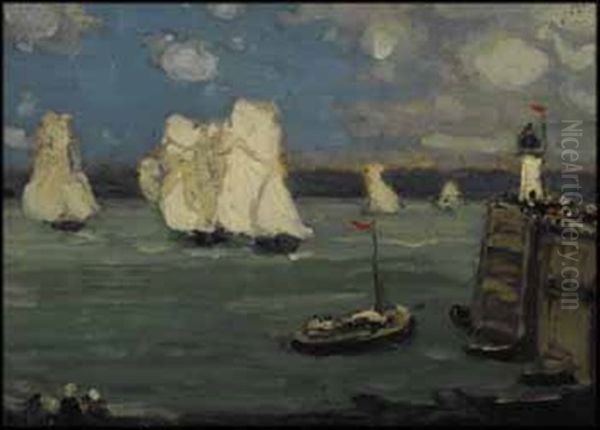 Study For Regatta, Saint-malo Oil Painting by James Wilson Morrice