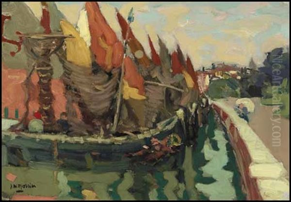 Boats By A Promenade Oil Painting by James Wilson Morrice