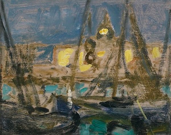 Boats, Concarneau Oil Painting by James Wilson Morrice