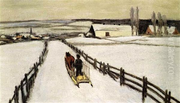 Winter, Beaupre Oil Painting by James Wilson Morrice