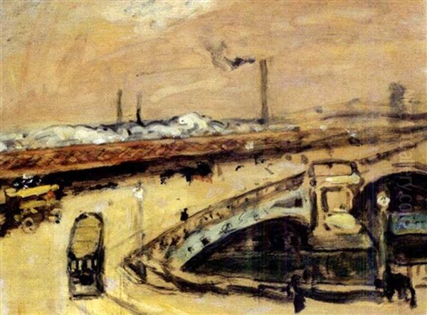 A Bridge In London Oil Painting by James Wilson Morrice