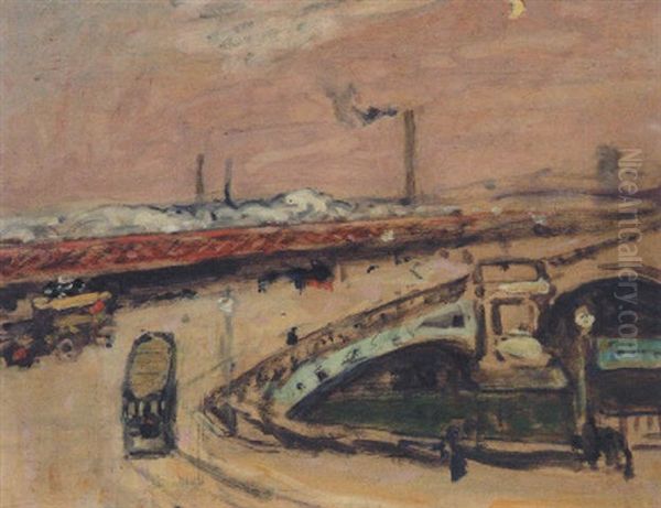 A Bridge In London Oil Painting by James Wilson Morrice