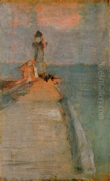 Phare Sur Le Quai Oil Painting by James Wilson Morrice