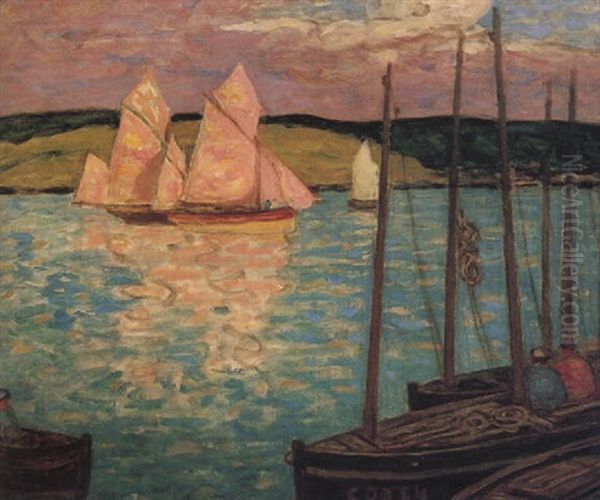 Fishing Boats, Concarneau Oil Painting by James Wilson Morrice