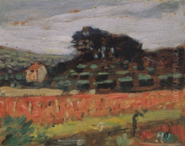 Poppy Field, Brittany Oil Painting by James Wilson Morrice