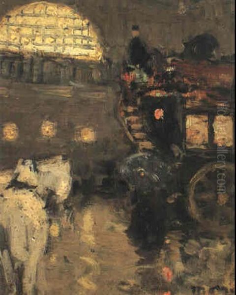 Cab Stand, Paris Oil Painting by James Wilson Morrice