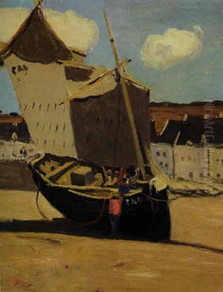 Fishing Boat, Cancale Oil Painting by James Wilson Morrice