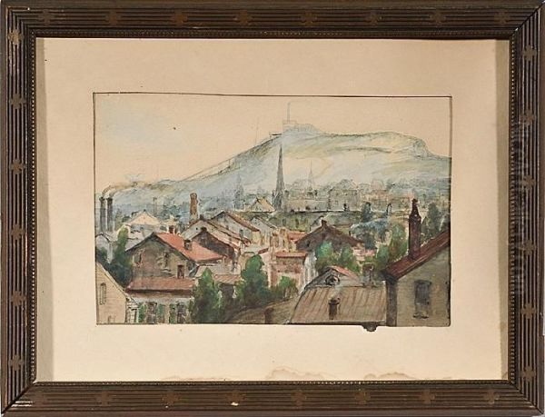 Price Hill, View Of The Incline In Cincinnati Oil Painting by Anthony Biester