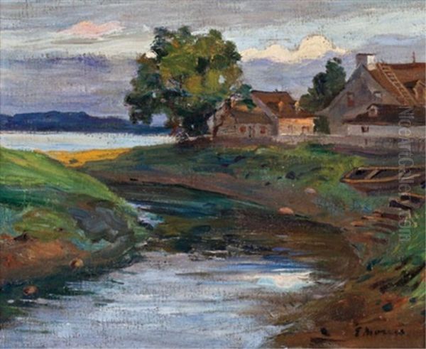 Houses On The St. Lawrence Oil Painting by Edmund Montague Morris