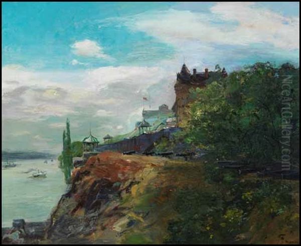 Chateau Frontenac - Cape Diamond From The St. Lawrence Oil Painting by Edmund Montague Morris