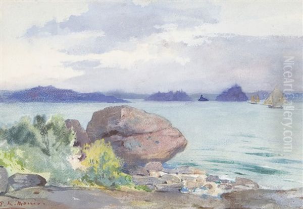 Rocky Outcrop Oil Painting by Edmund Montague Morris