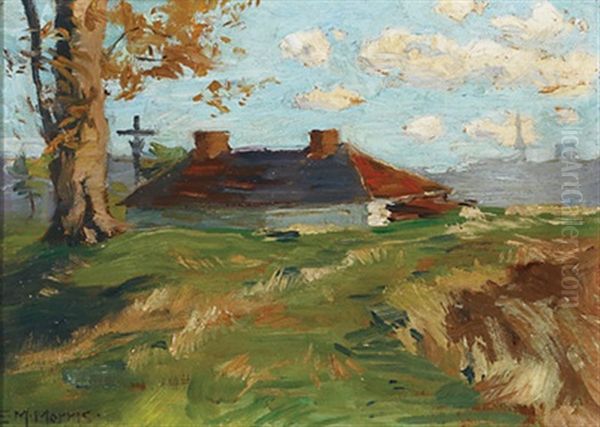 Landscape With Farmhouse Oil Painting by Edmund Montague Morris