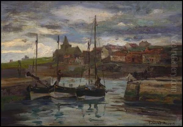 Gaspe Fishing Village Oil Painting by Edmund Montague Morris