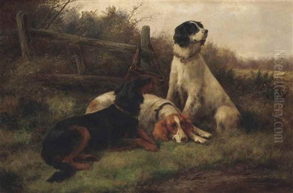 Waiting For Master Oil Painting by John W. Morris