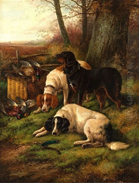 Guarding The Bag Oil Painting by John W. Morris