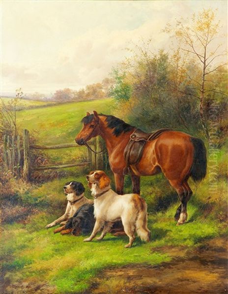 Waiting For Master Oil Painting by John W. Morris