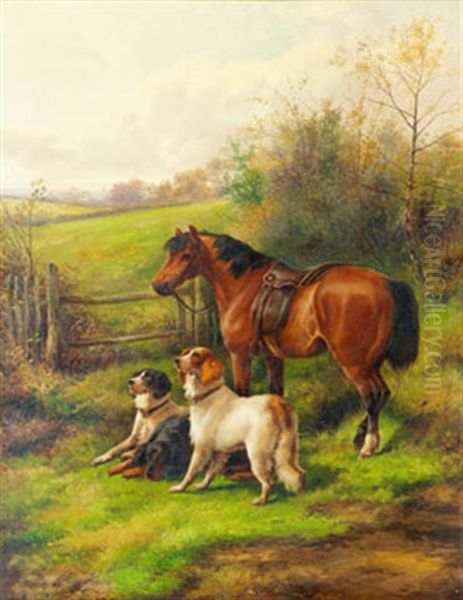 Waiting For Master Oil Painting by John W. Morris