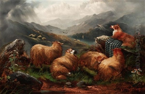 In The Highlands Oil Painting by John W. Morris