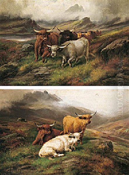 Cattle Resting Oil Painting by John W. Morris