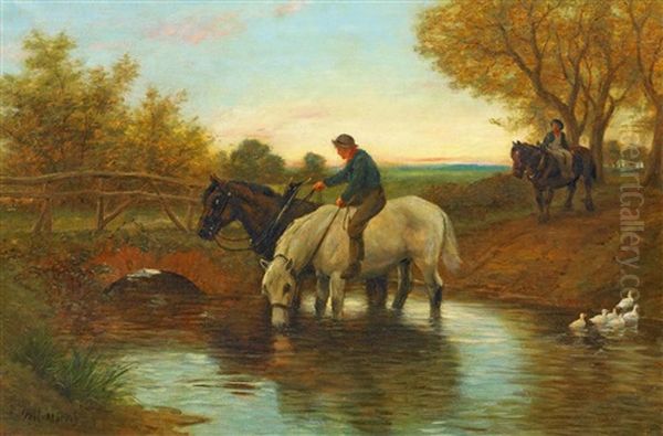 An Der Tranke Oil Painting by Philip Richard Morris