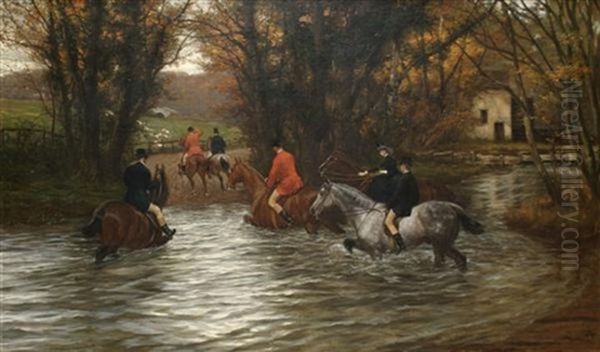 Crossing The River Oil Painting by Philip Richard Morris