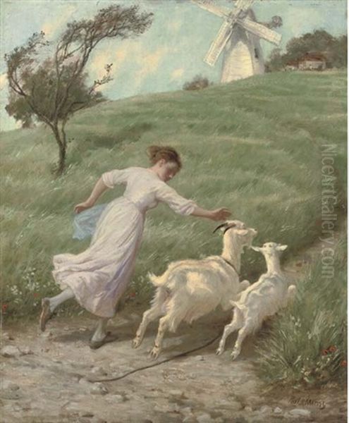 The Young Goat-herd Oil Painting by Philip Richard Morris