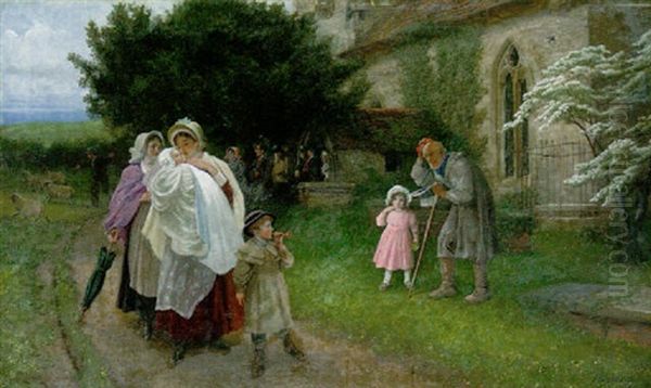 The Christening Oil Painting by Philip Richard Morris