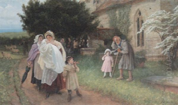 The Christening Party Oil Painting by Philip Richard Morris