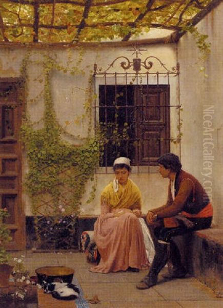 The Patio Oil Painting by William Bright Morris