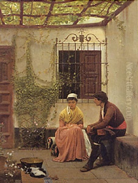 The Patio Oil Painting by William Bright Morris